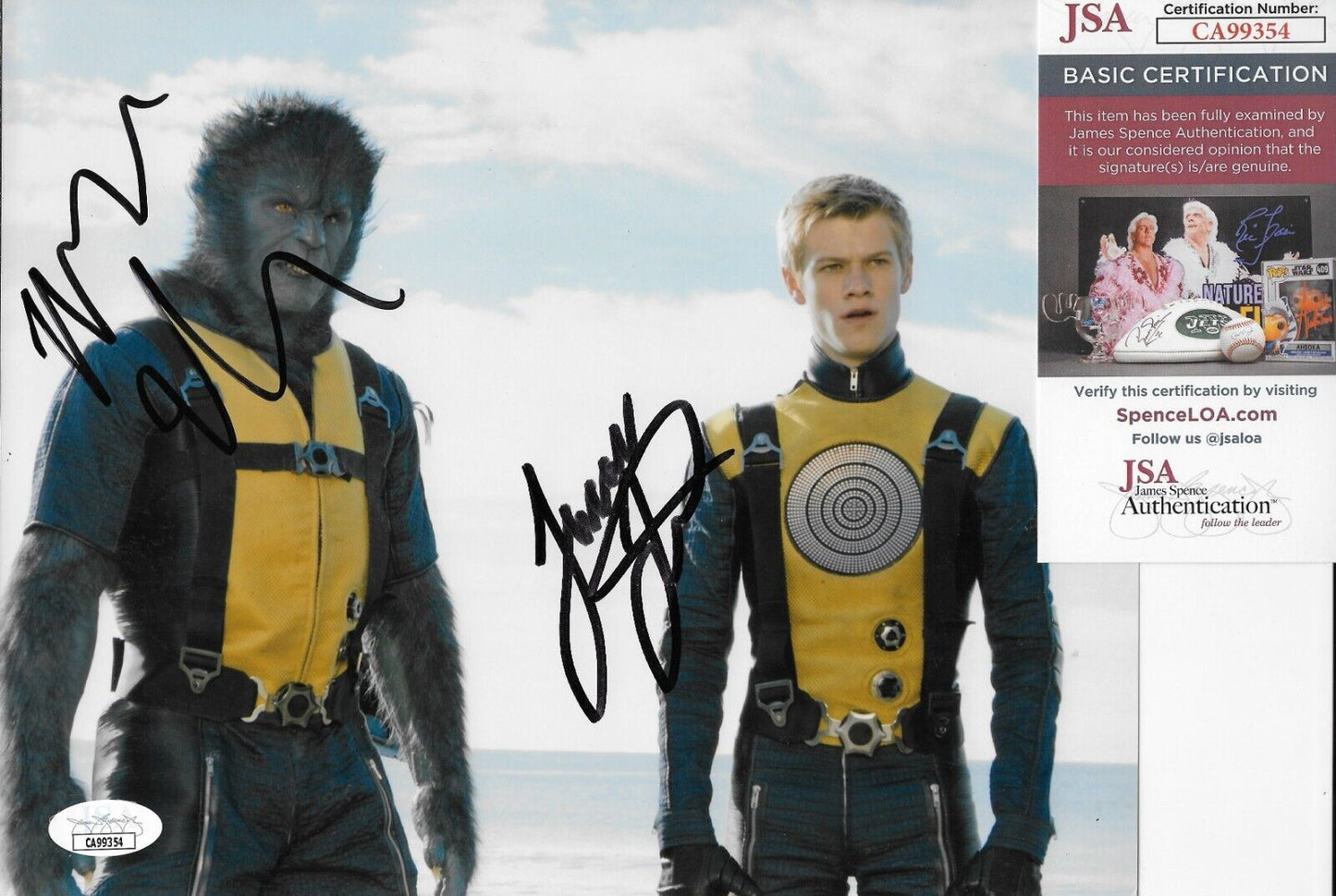 Signed Nicholas Hoult Lucas Till X-Men 8x10 Photo #1 with JSA Authentication