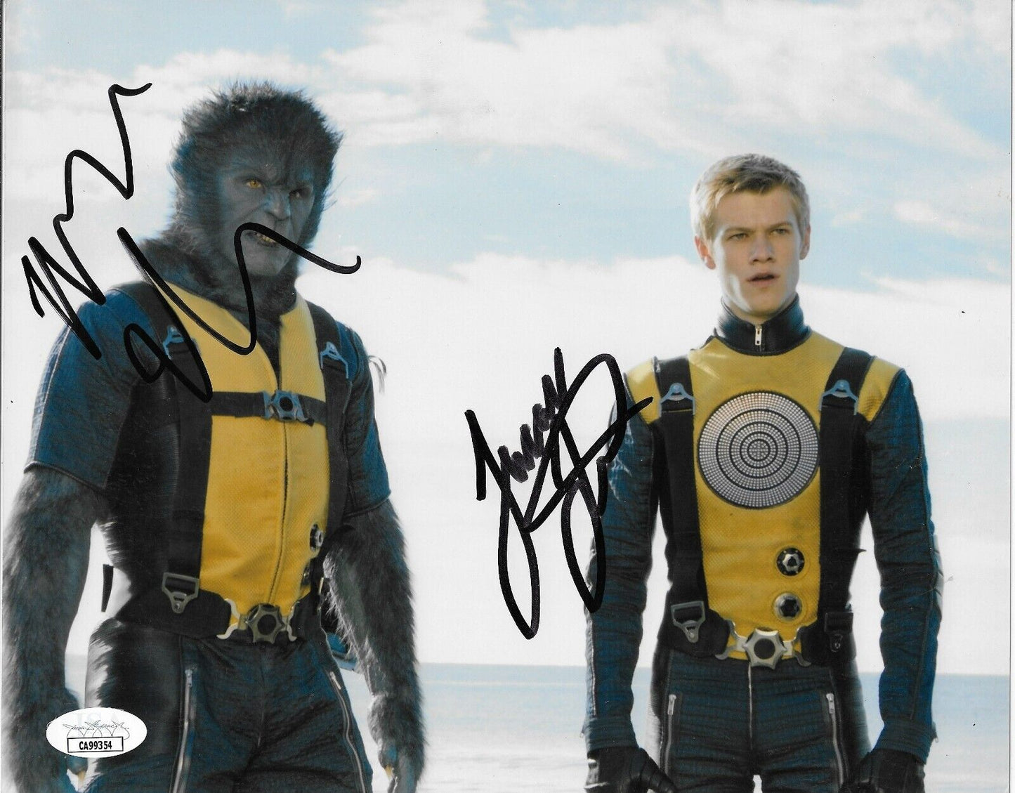 Signed Nicholas Hoult Lucas Till X-Men 8x10 Photo #1 with JSA Authentication
