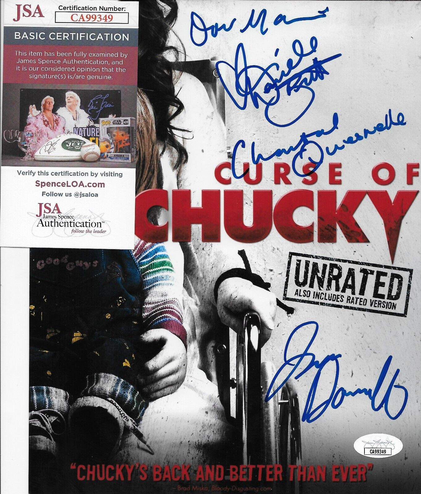 Signed Fiona Dourif Chantal Quesnelle Don Mancini Curse of Chucky JSA Authentic