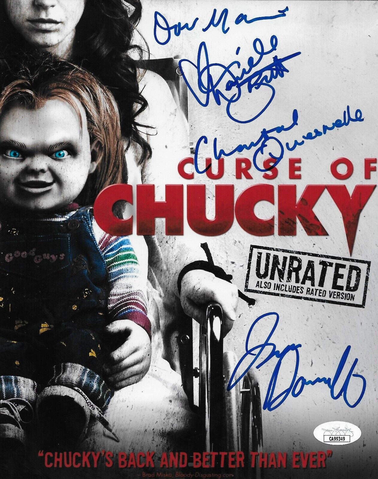 Signed Fiona Dourif Chantal Quesnelle Don Mancini Curse of Chucky JSA Authentic