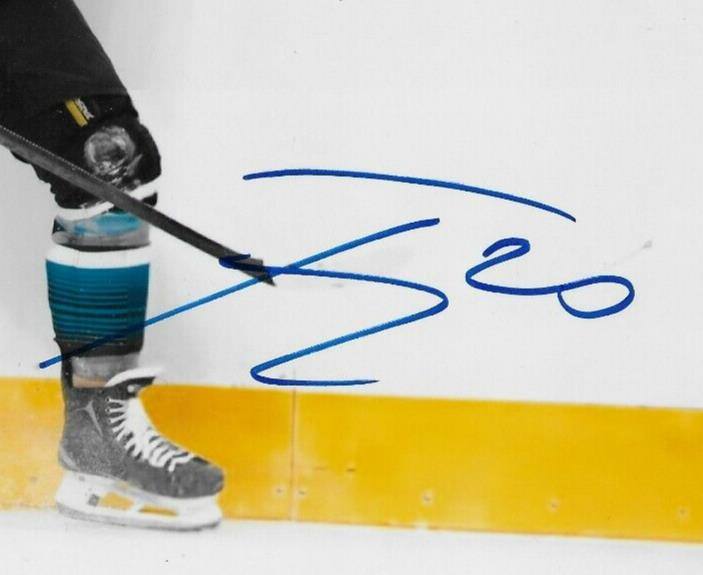 Signed Fabian Zetterlund San Jose Sharks Autographed 8x10 Photo #2 Original