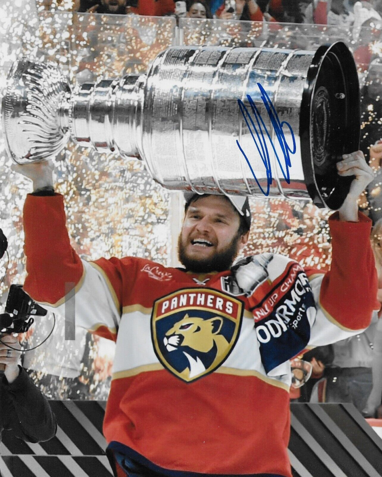 Signed Aleksander Barkov Florida Panthers Stanley Cup 8x10 Photo #6 Original