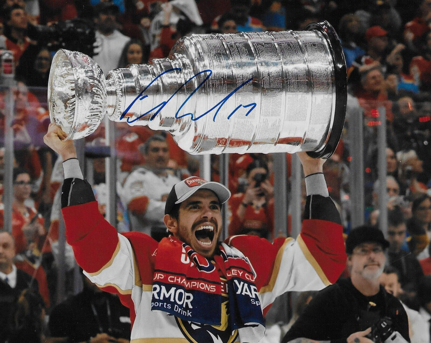 Signed Evan Rodrigues Florida Panthers Stanley Cup 8x10 Photo #1 Original