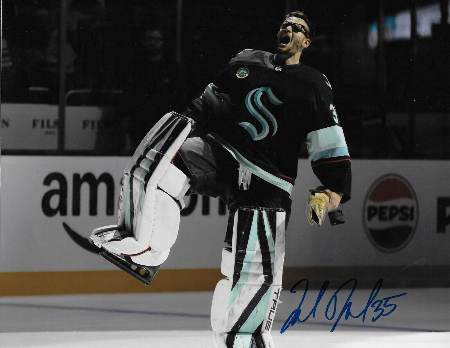 Signed Joey Daccord Seattle Kraken Goalie Autographed 8x10 Photo #1 Original