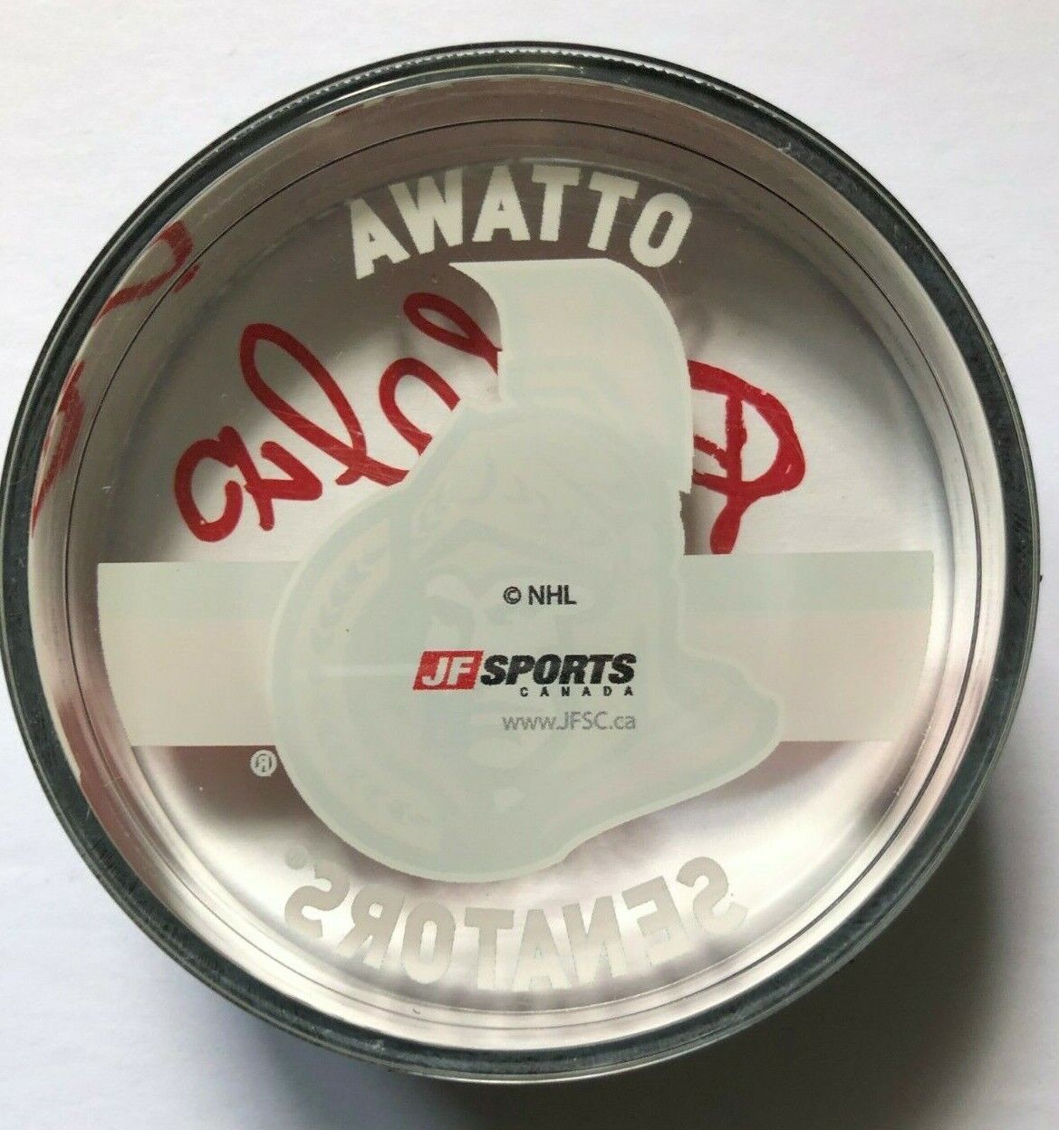Signed Patrick Lalime Ottawa Senators Autographed Clear Acrylic Puck #2 Original
