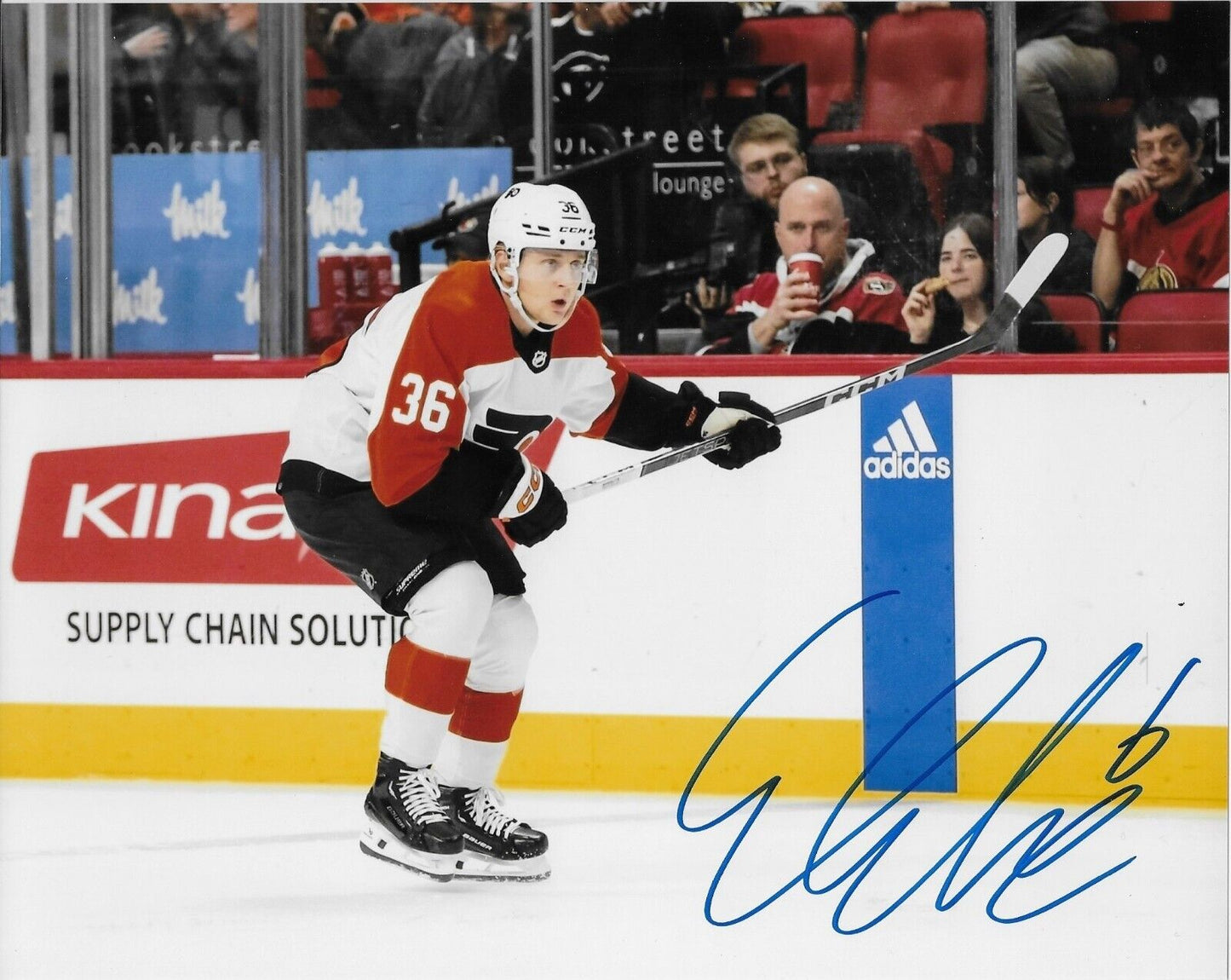 Signed Emil Andrae Philadelphia Flyers Autographed 8x10 Photo #1 Original