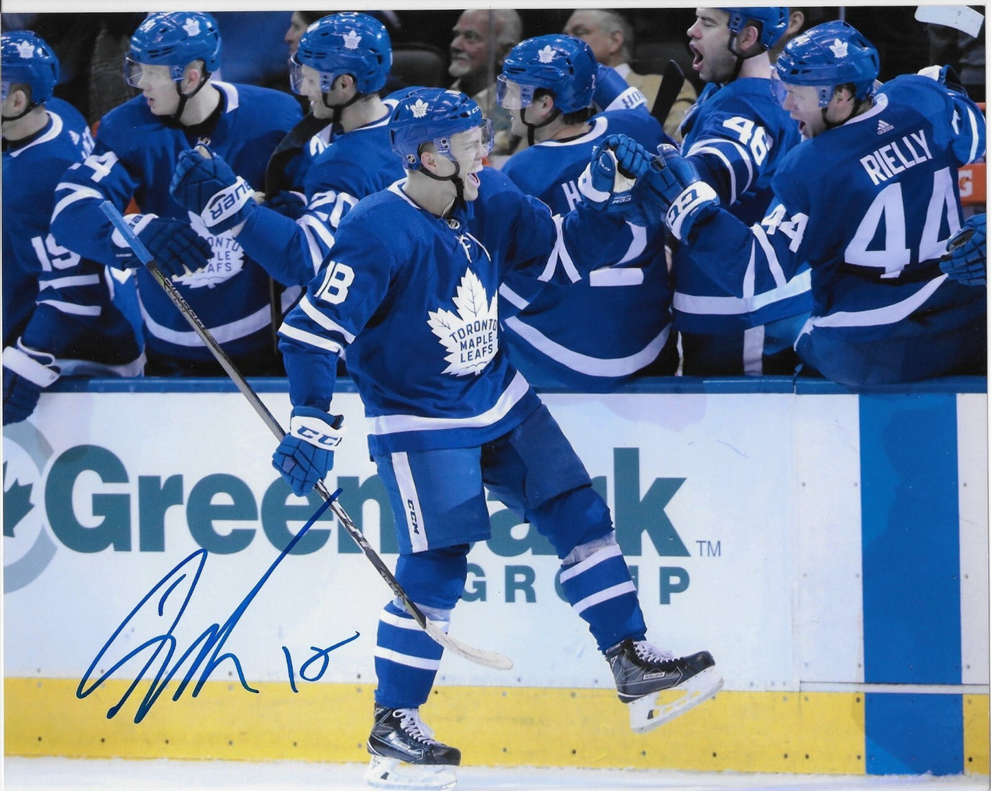 Signed Andreas Johnsson Toronto Maple Leafs San Jose 8x10 Photo #1 Original