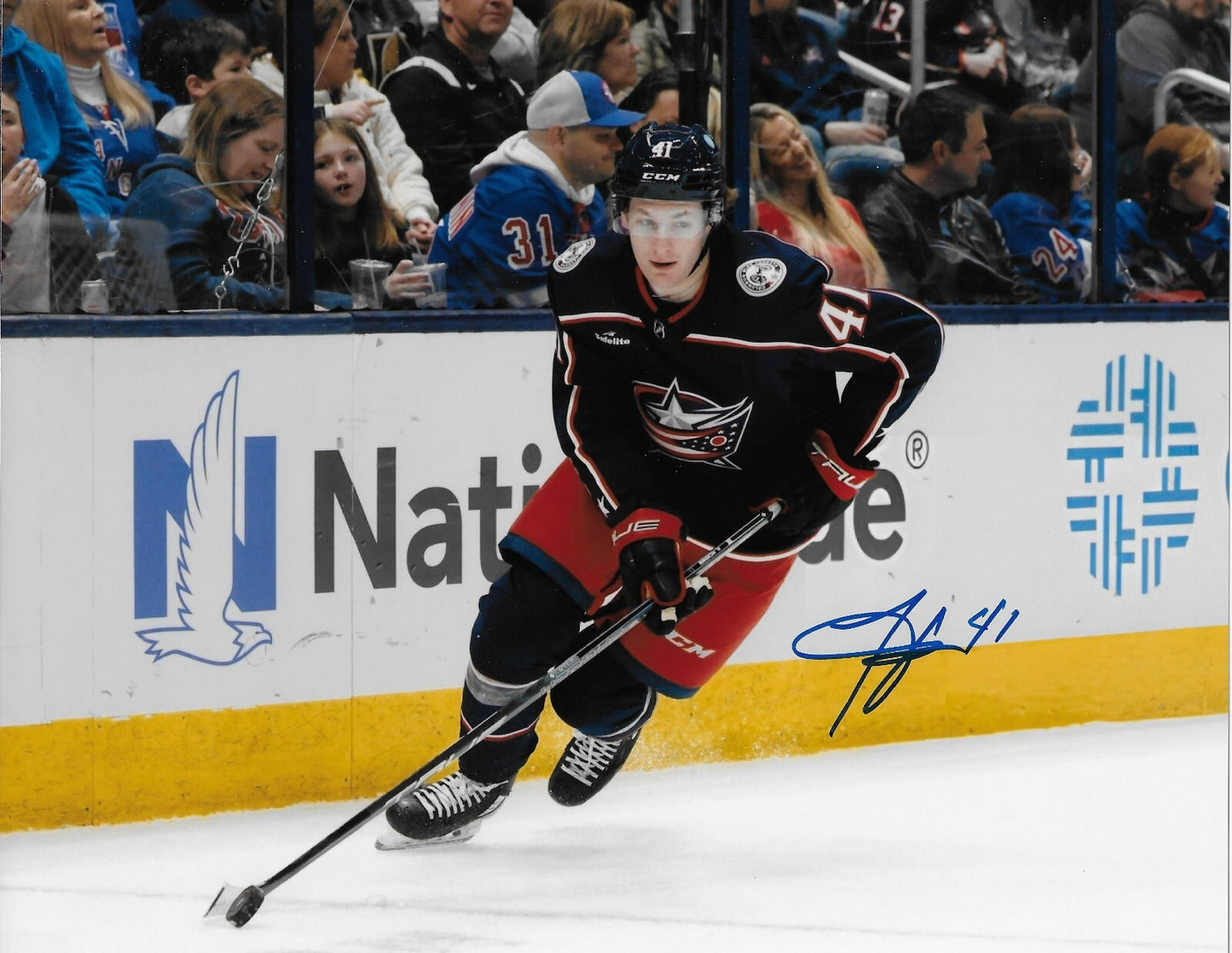 Signed Hunter Mckown Columbus Blue Jackets Autographed 8x10 Photo #2 Original