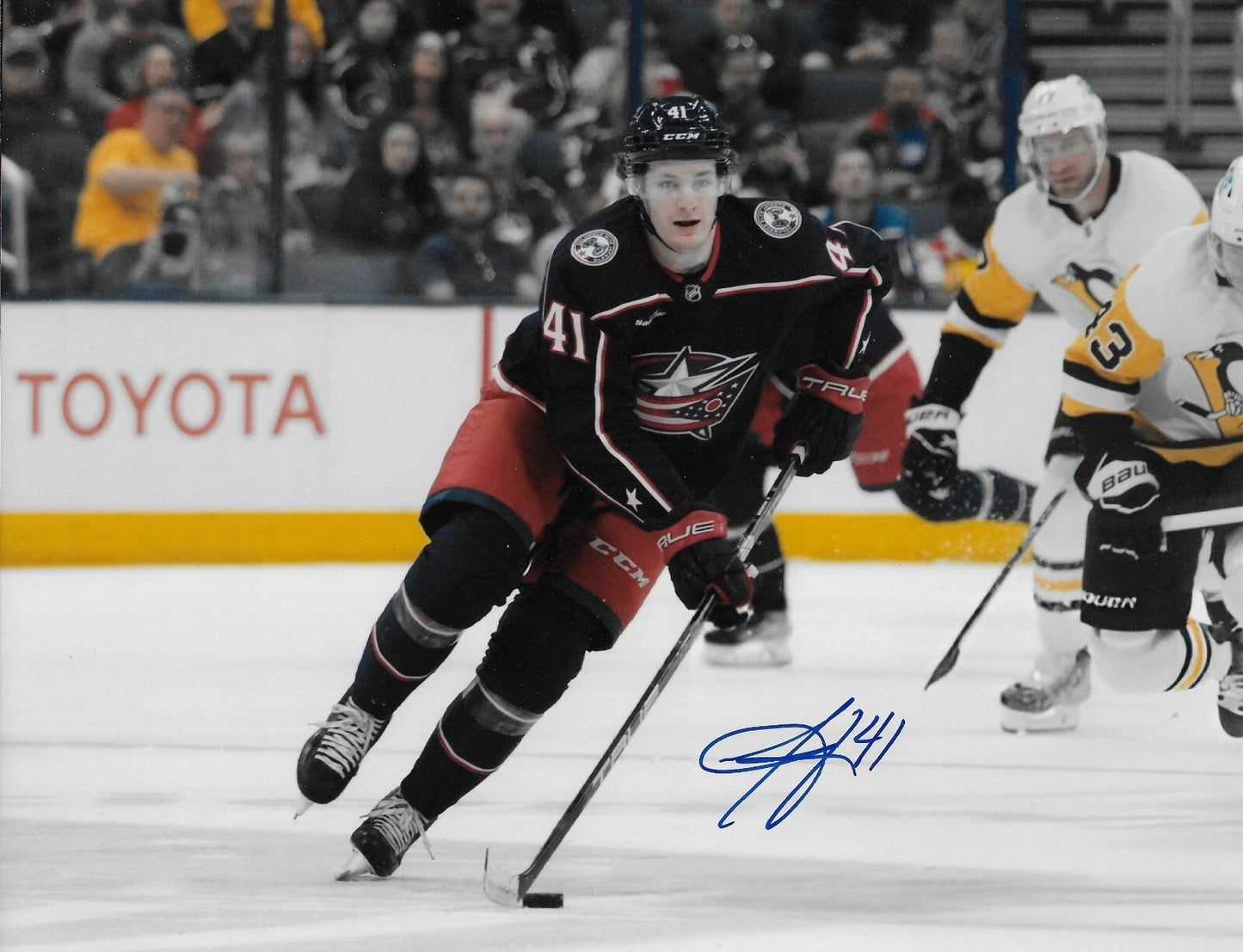 Signed Hunter Mckown Columbus Blue Jackets Autographed 8x10 Photo #3 Original