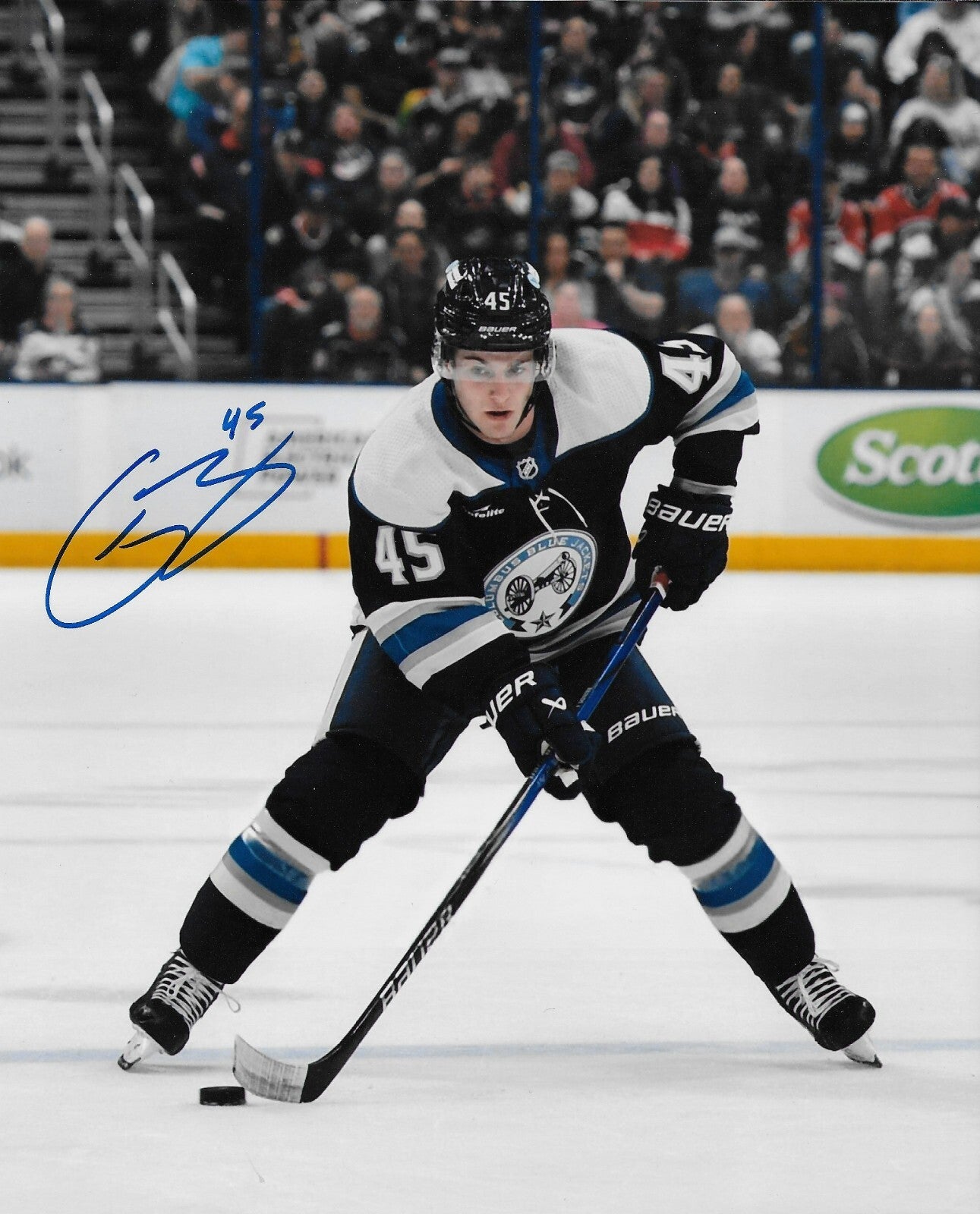 Signed Gavin Brindley Columbus Blue Jackets Autographed 8x10 Photo #1 Original