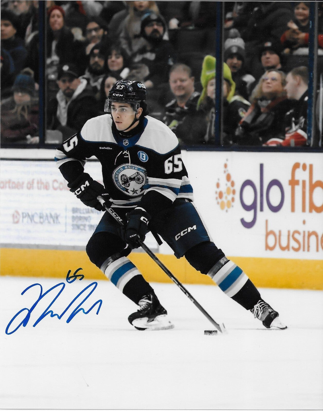 Signed Luca Del Bel Belluz Columbus Blue Jackets 8x10 Photo #4 Original
