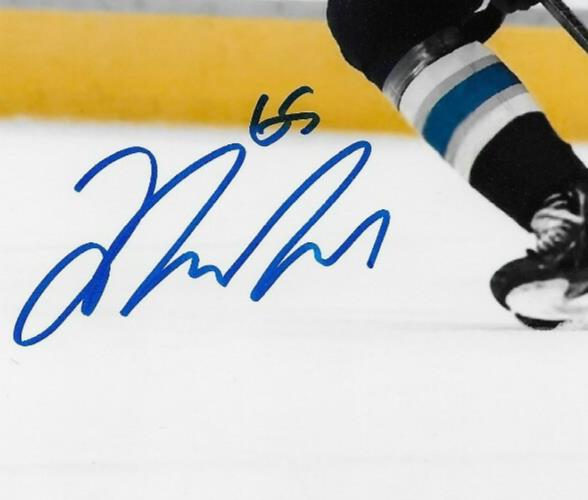 Signed Luca Del Bel Belluz Columbus Blue Jackets 8x10 Photo #4 Original
