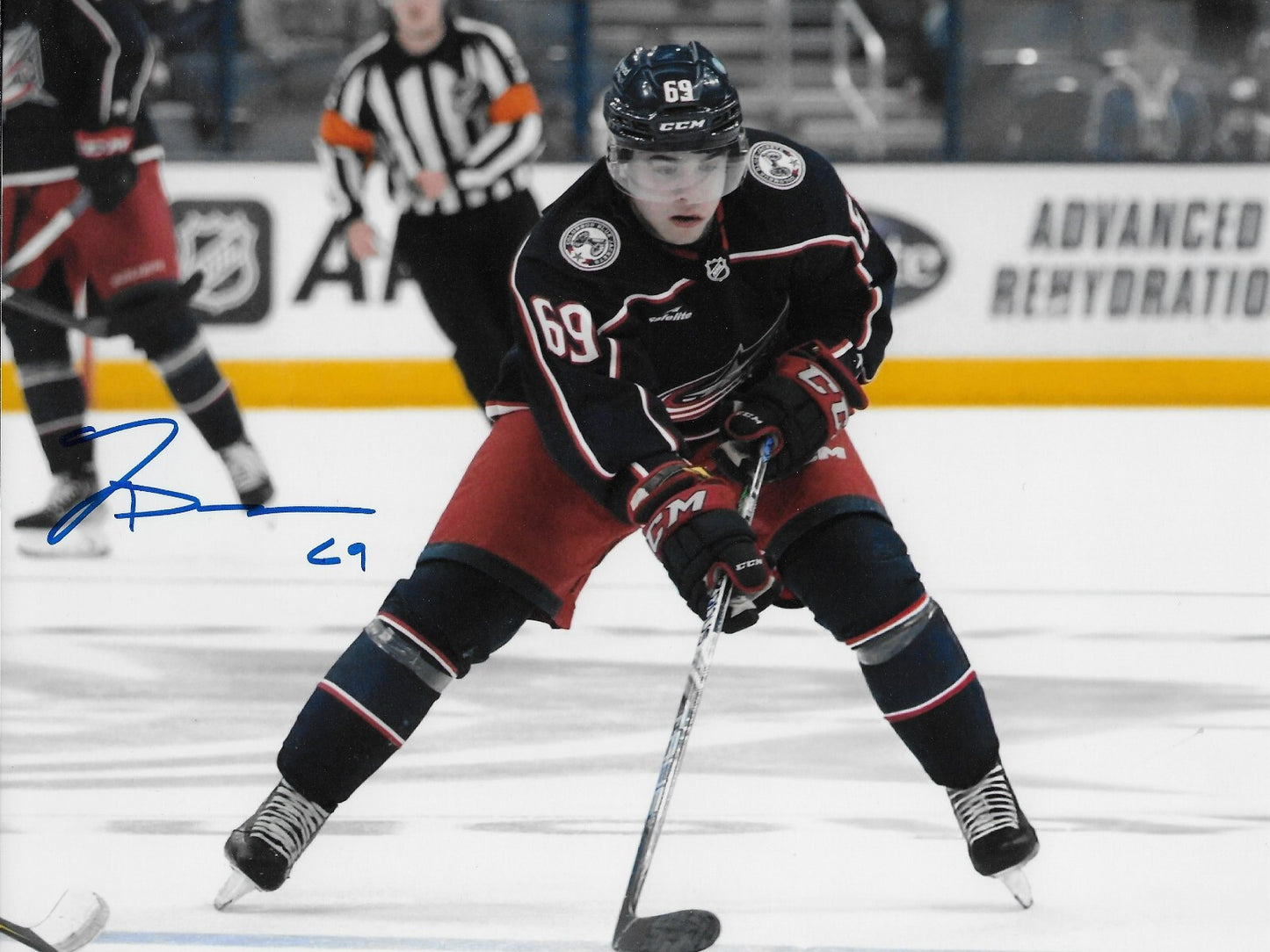 Signed Jordan Dumais Columbus Blue Jackets Autographed 8x10 Photo #1 Original