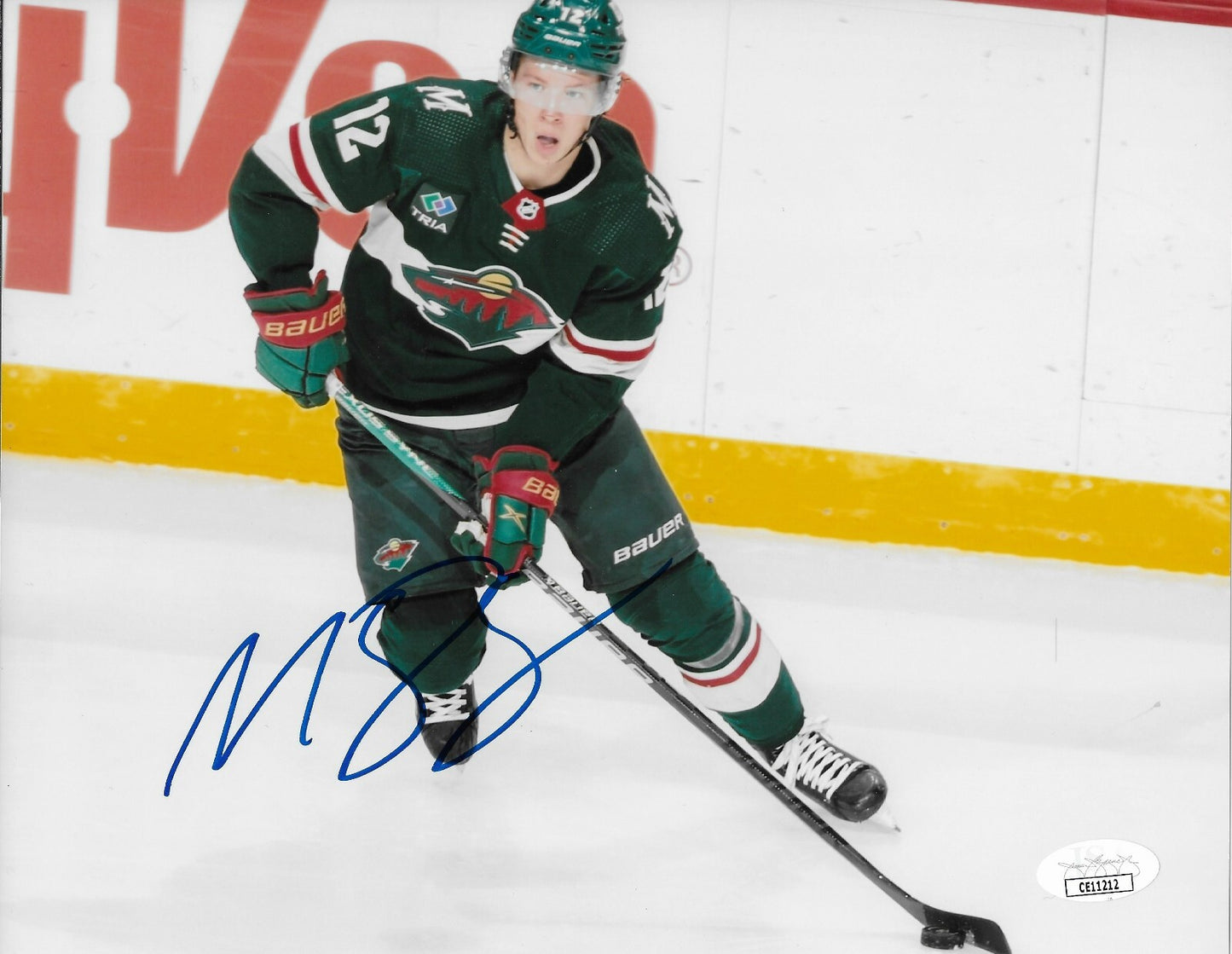 Signed Matt Boldy Minnesota Wild Autographed 8x10 Photo #1 w JSA Authentication