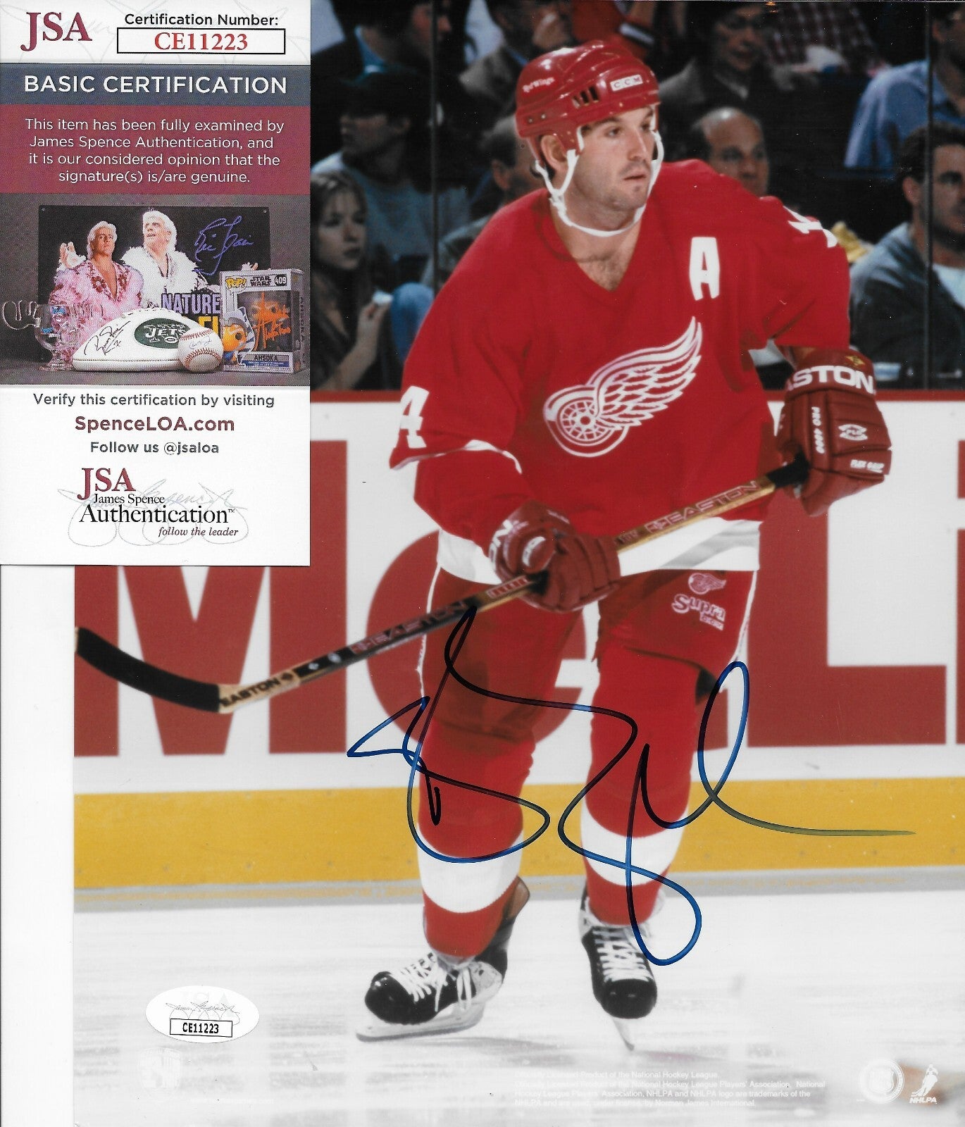 Signed Brendan Shanahan Detroit Red Wings Cup 8x10 Photo #1 w JSA Authentication
