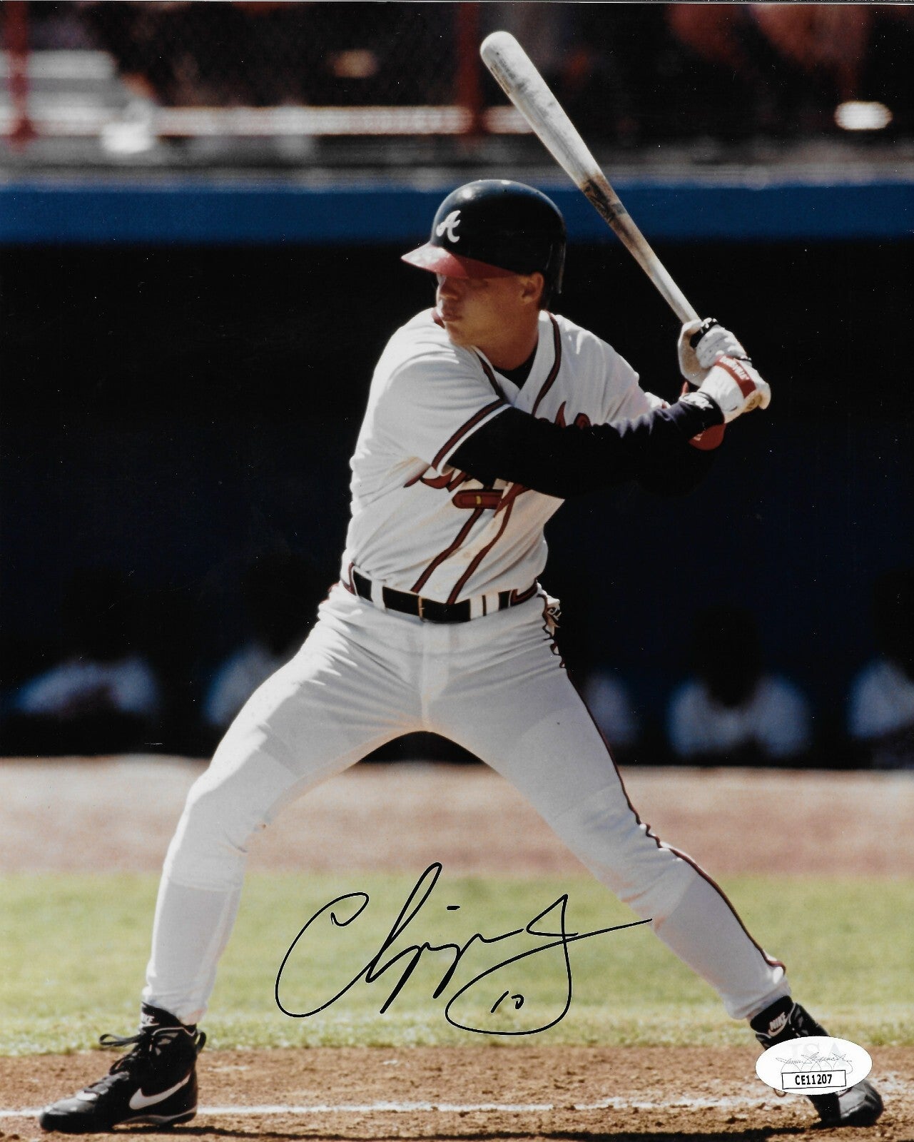 Signed Chipper Jones Atlanta Braves Autographed 8x10 Photo #2 JSA Authentication
