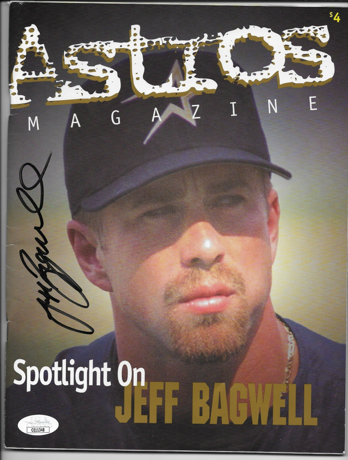 Signed Jeff Bagwell Houston Astros Program Autographed with JSA Authentication