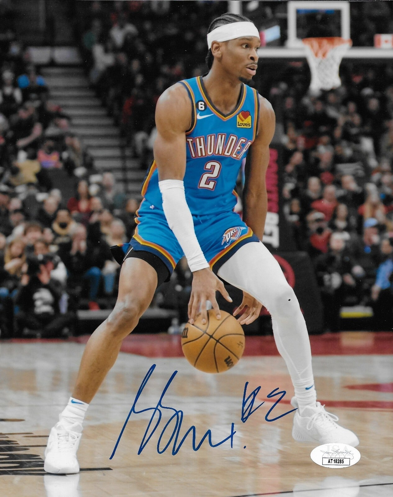Signed Shai Gilgeous Alexander Oklahoma Thunder 8x10 Photo #1 JSA Authentication