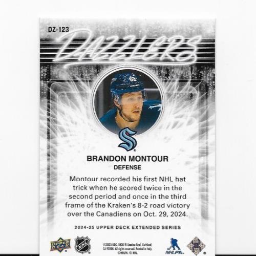 Brandon Montour 2024-25 Upper Deck Extended Pink Dazzler #DZ-123 Seattle Kraken