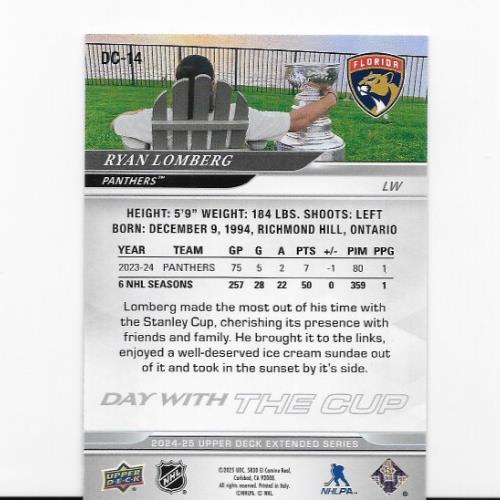 Ryan Lomberg 2024-25 Upper Deck Extended Day with The Cup Panthers # DC-14