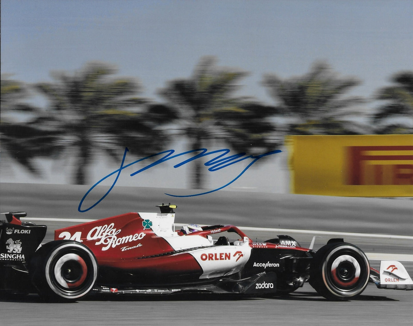 Signed Zhou Guanyu Formula 1 Alpha Romeo Autographed 8x10 Photo #12 Original