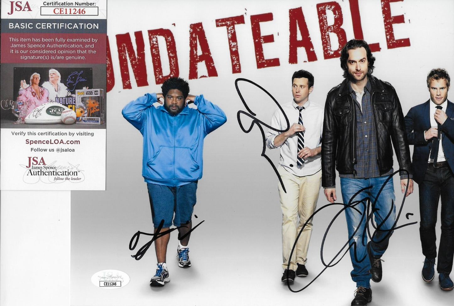 Signed Chris D'Elia Ron Funches Brent Morin Undateable 8x10 Photo JSA Authentic