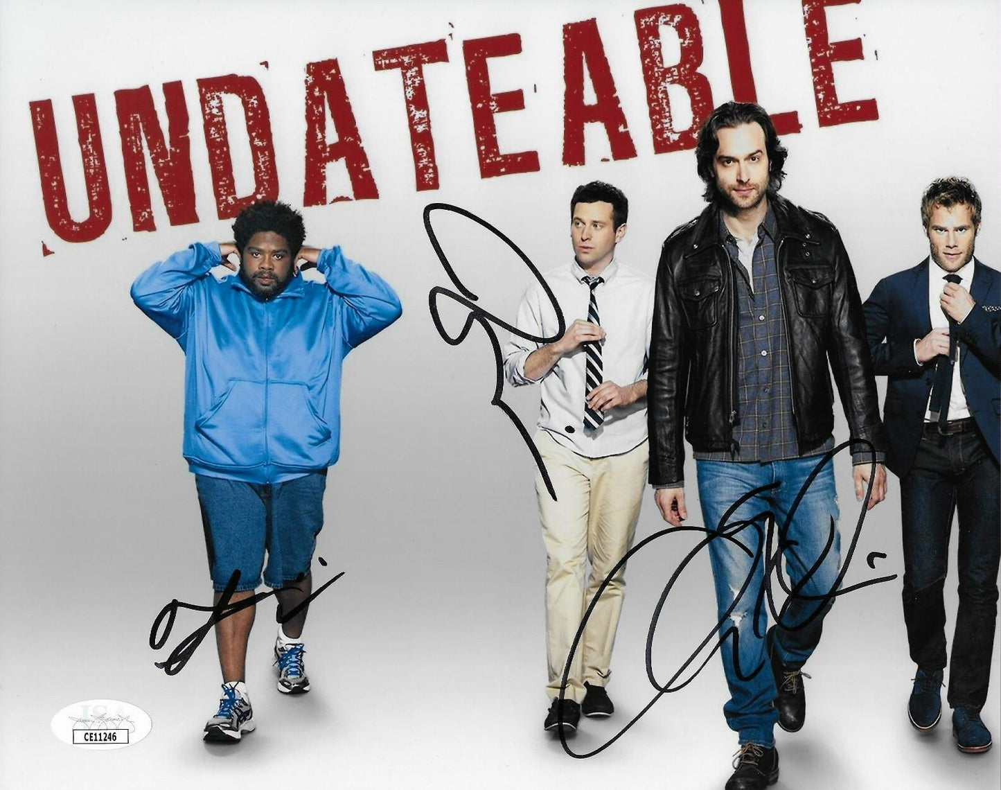 Signed Chris D'Elia Ron Funches Brent Morin Undateable 8x10 Photo JSA Authentic