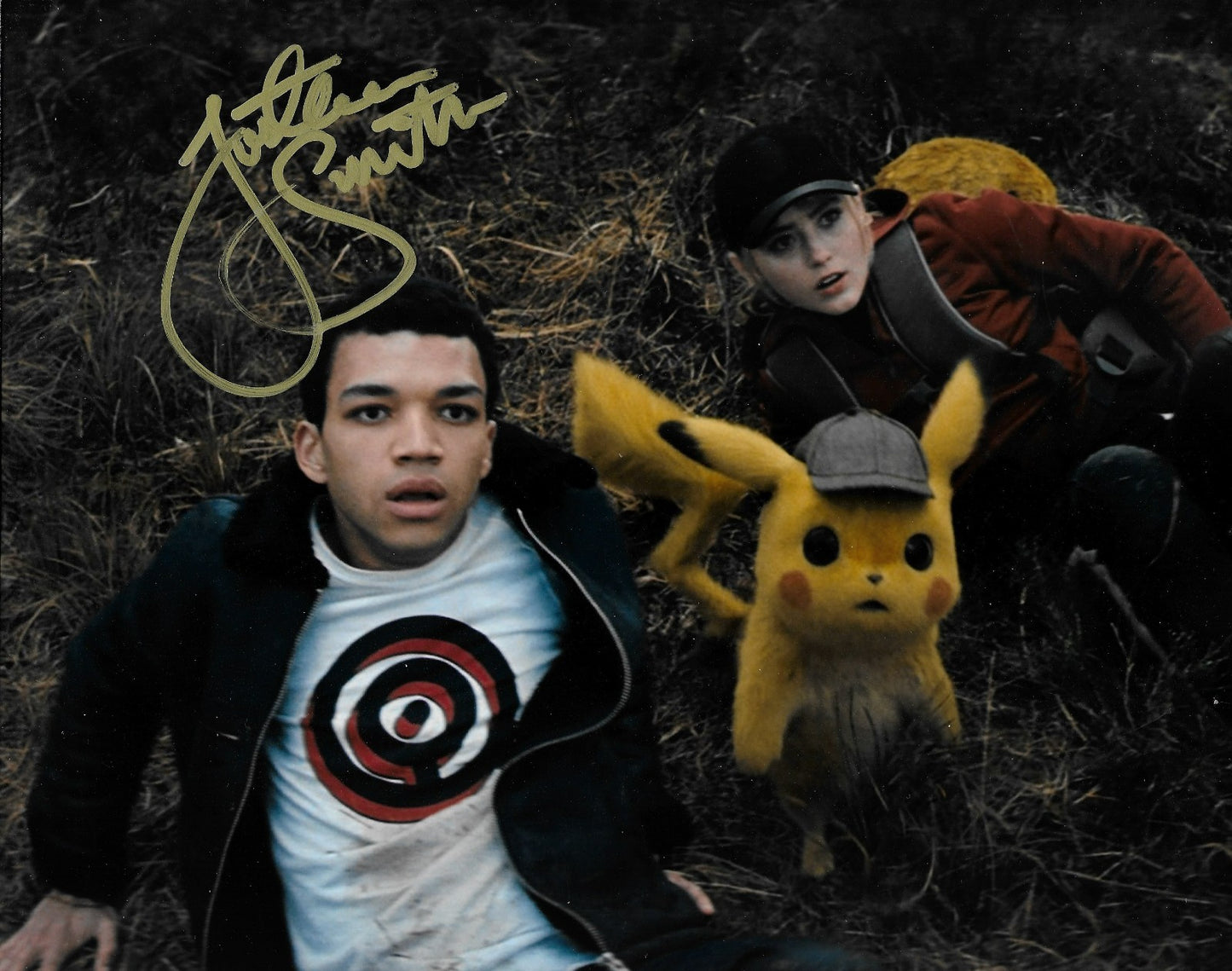 Signed Justice Smith Pokémon Detective Pikachu Jurassic World 8x10 Photo #1
