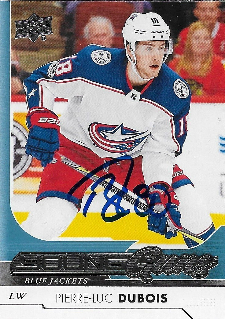 Signed Pierre Luc Dubois 2018-18 UD Columbus Blue Jackets Young Guns Rookie Card
