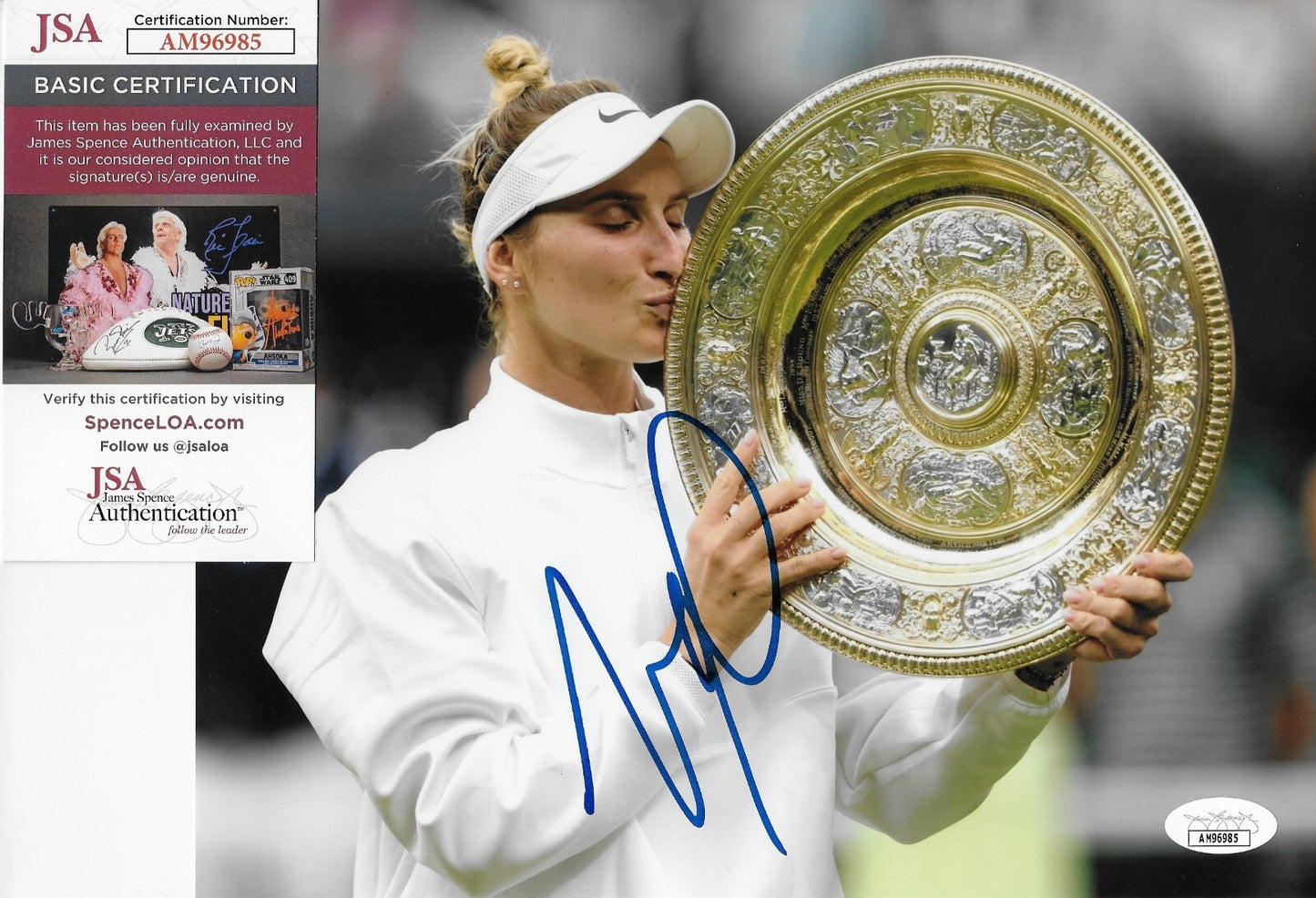 Signed Marketa Vondrousova Wimbledon 2023 Tennis 8x10 Photo 4 JSA Authentication