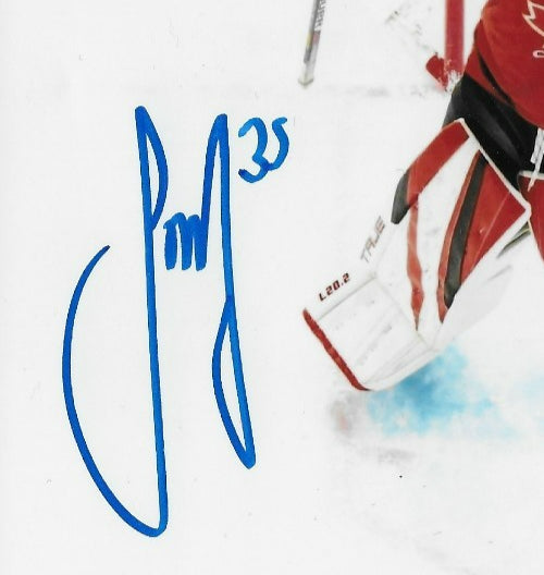 Signed Sam Montembeault Montreal Canadiens Team Canada 8x10 Photo #1 Original