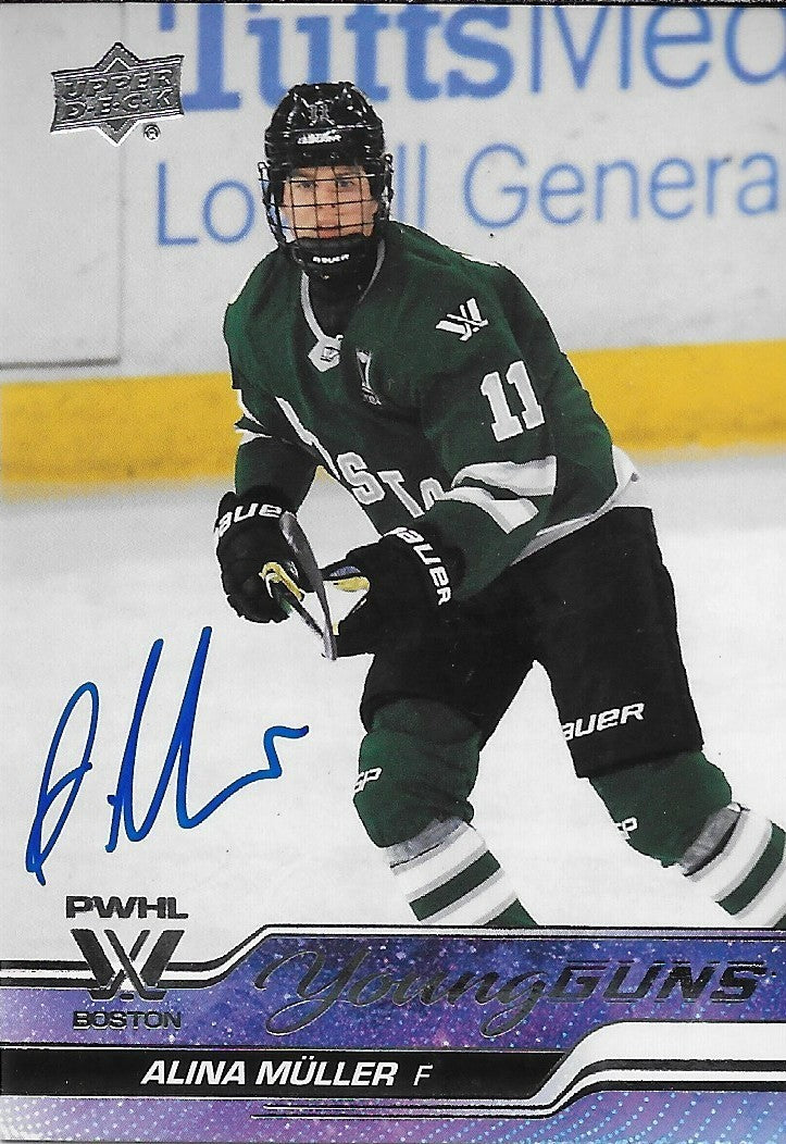 Signed Alina Muller 2024 UD Young Guns PWHL Boston Fleet Rookie Card