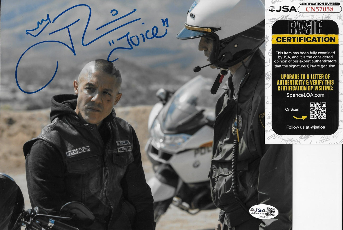 Signed Theo Rossi Juice Sons of Anarchy 8x10 Photo #1 with JSA Authentication