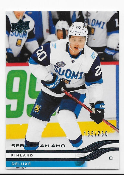 Sebastian Aho Carolina Hurricanes UD Extended 2025-26  Deluxe Finland Card #670