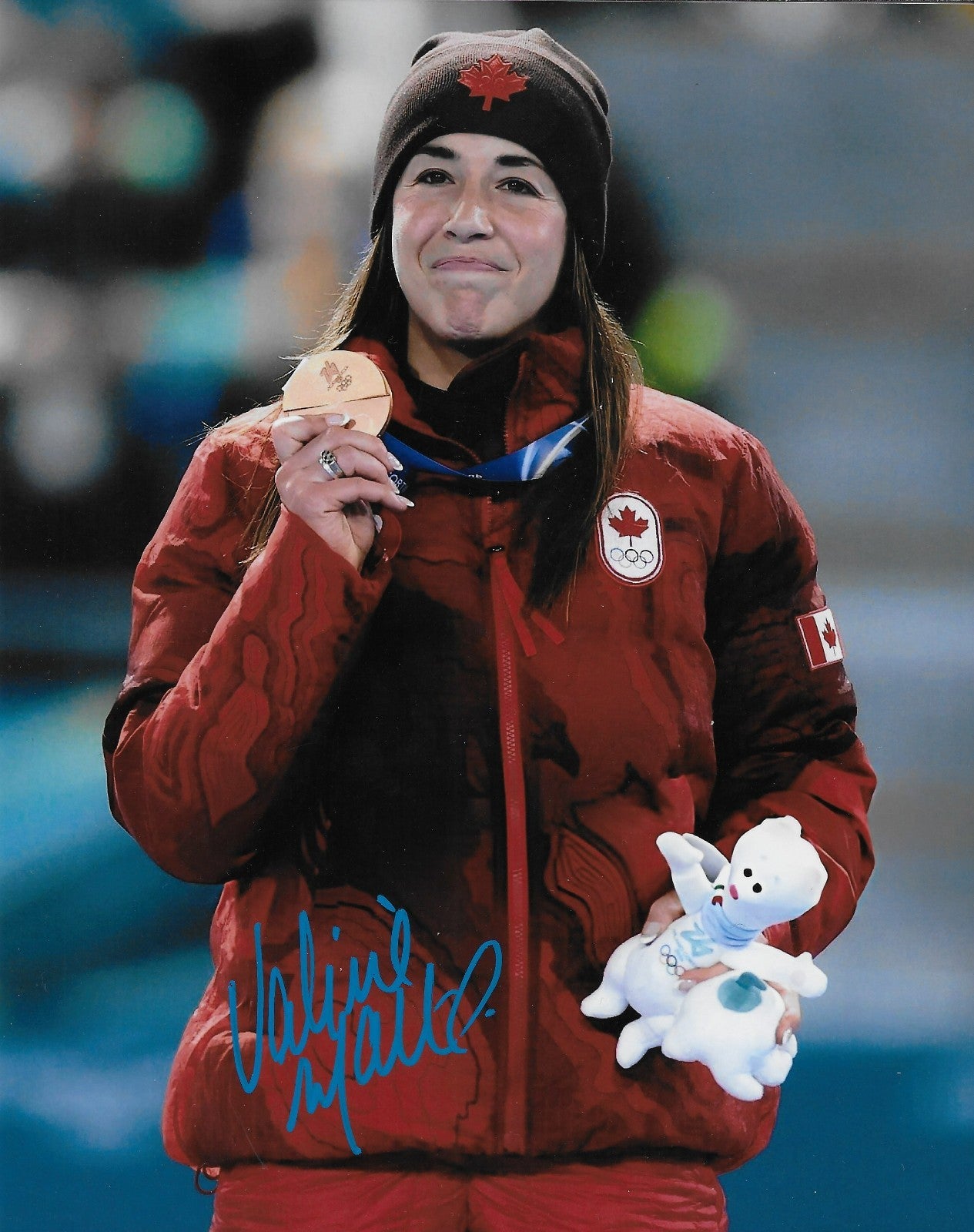 Signed Valerie Maltais 2026 Milano Olympics Speed Skating 8x10 Photo #1 Original