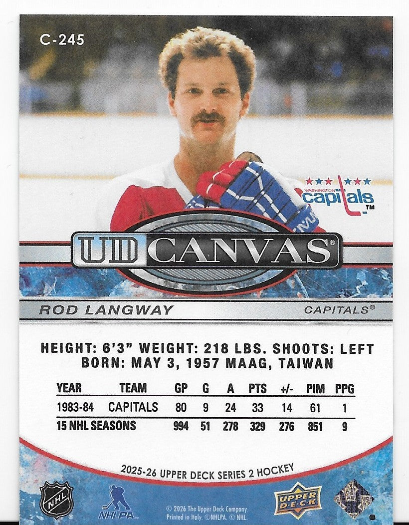 Rod Langway Washington Capitals UD Canvas S2 2025-26   Card  # C-245