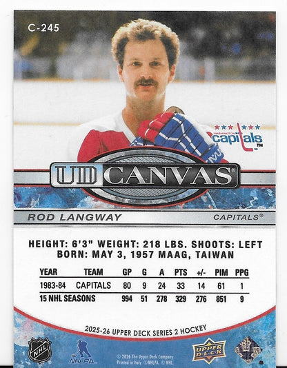 Rod Langway Washington Capitals UD Canvas S2 2025-26   Card  # C-245
