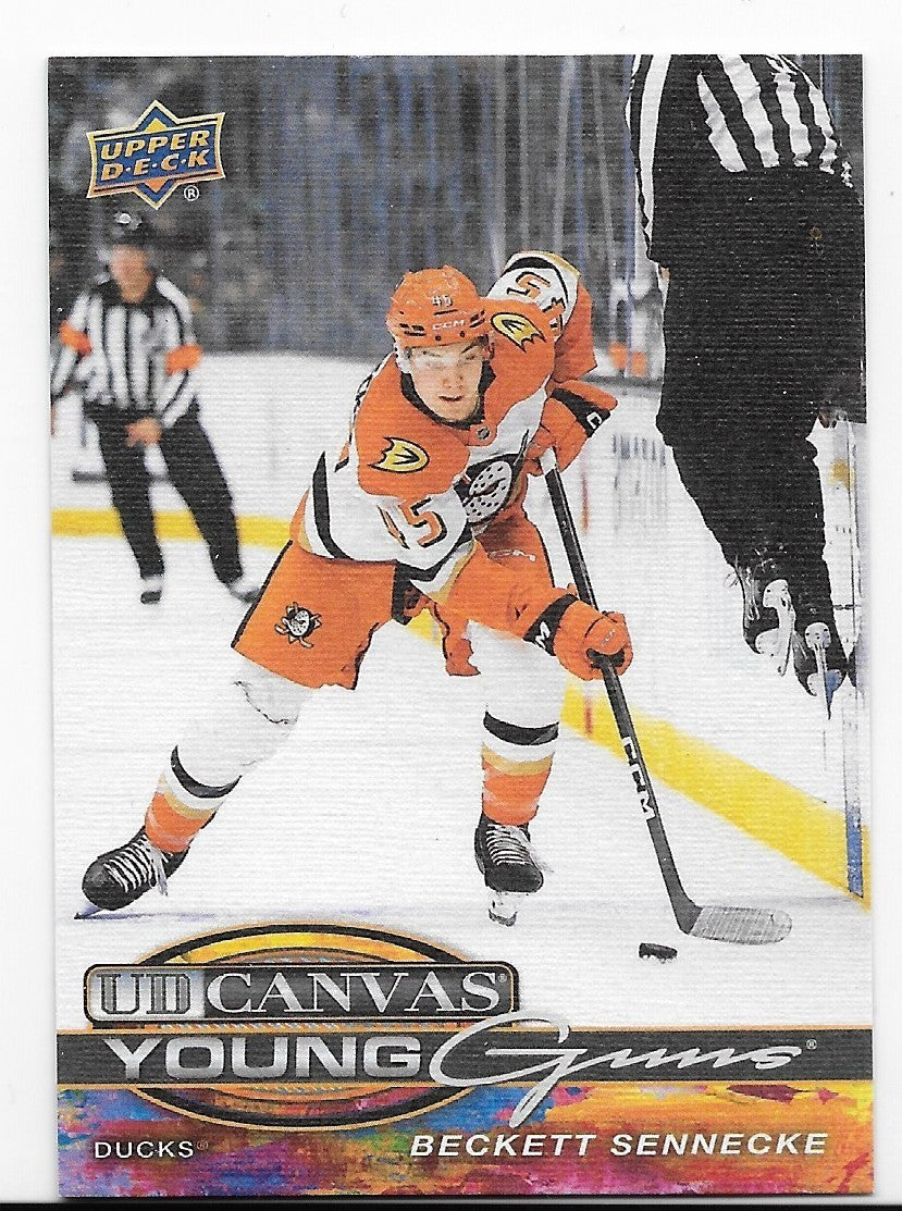 Beckett Sennecke Anaheim Ducks Young Guns Canvas UD Extended 2025-26 Card #C-368
