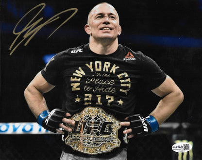 Signed Georges St Pierre UFC Autographed 8x10 Photo #4 with JSA Private Signing