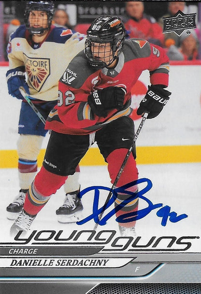 Signed Danielle Serdachny 24-25 UD Young Guns PWHL Ottawa Charge Rookie Card