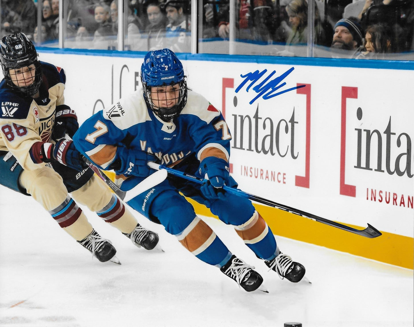 Signed Madison Samoskevich Vancouver Goldeneyes PWHL Hockey 8x10 Photo 1 Originl