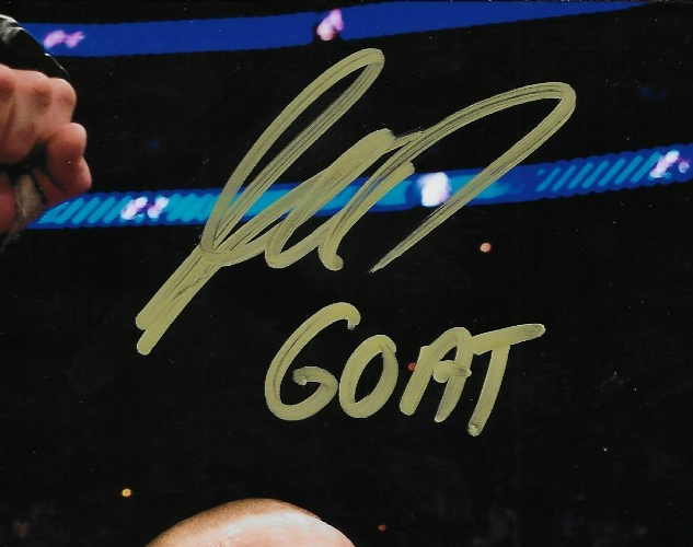 Signed Georges St Pierre UFC Inscribed GOAT 8x10 Photo #8 w JSA Private Signing