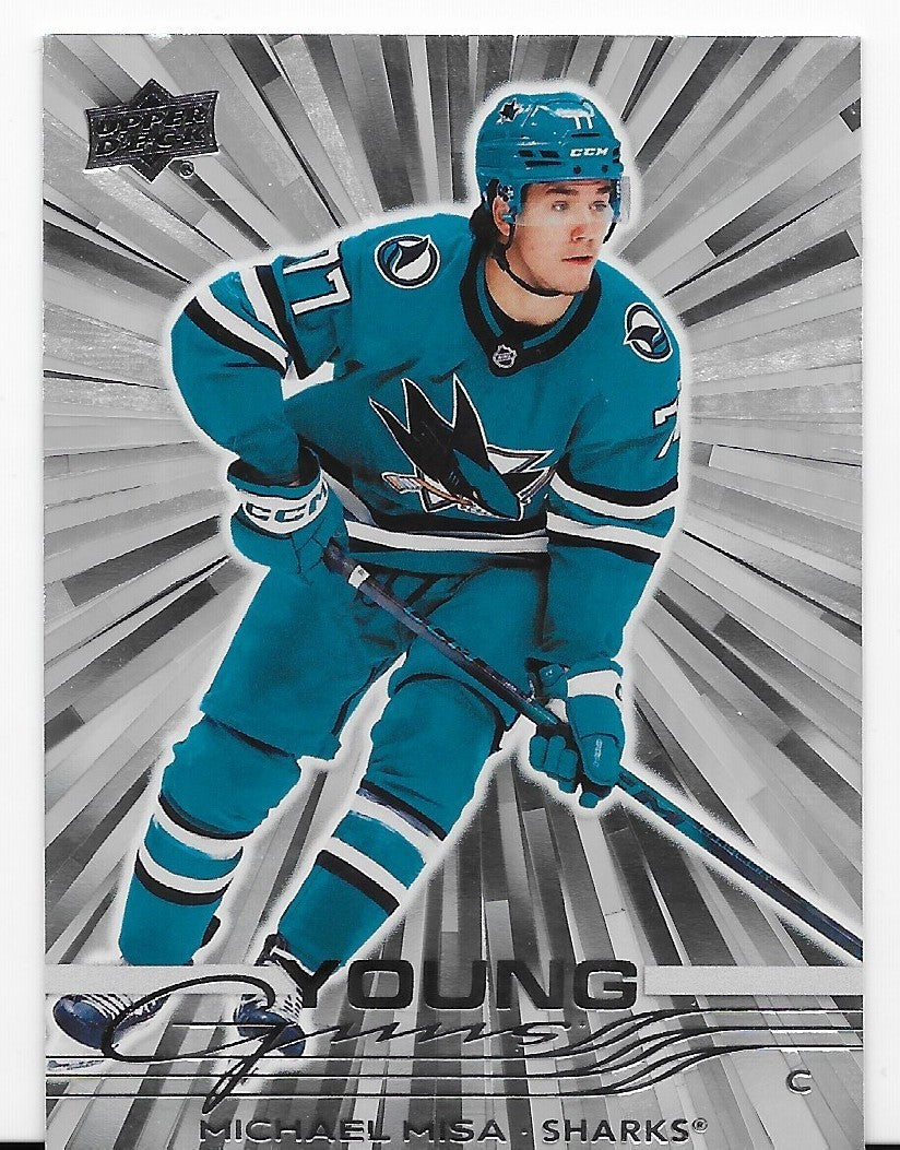 Michael Misa San Jose Sharks Young Guns Outburst UD S2 2025-26   Card  # 487