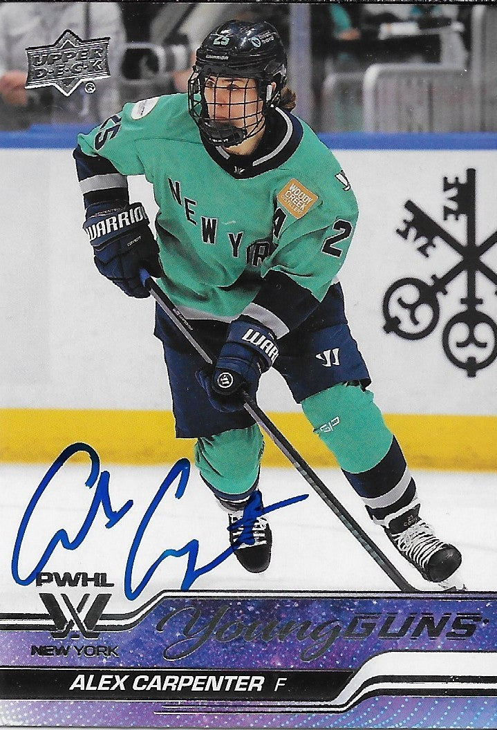 Signed Alex Carpenter 2024 UD Young Guns PWHL New York Sirens Rookie Card