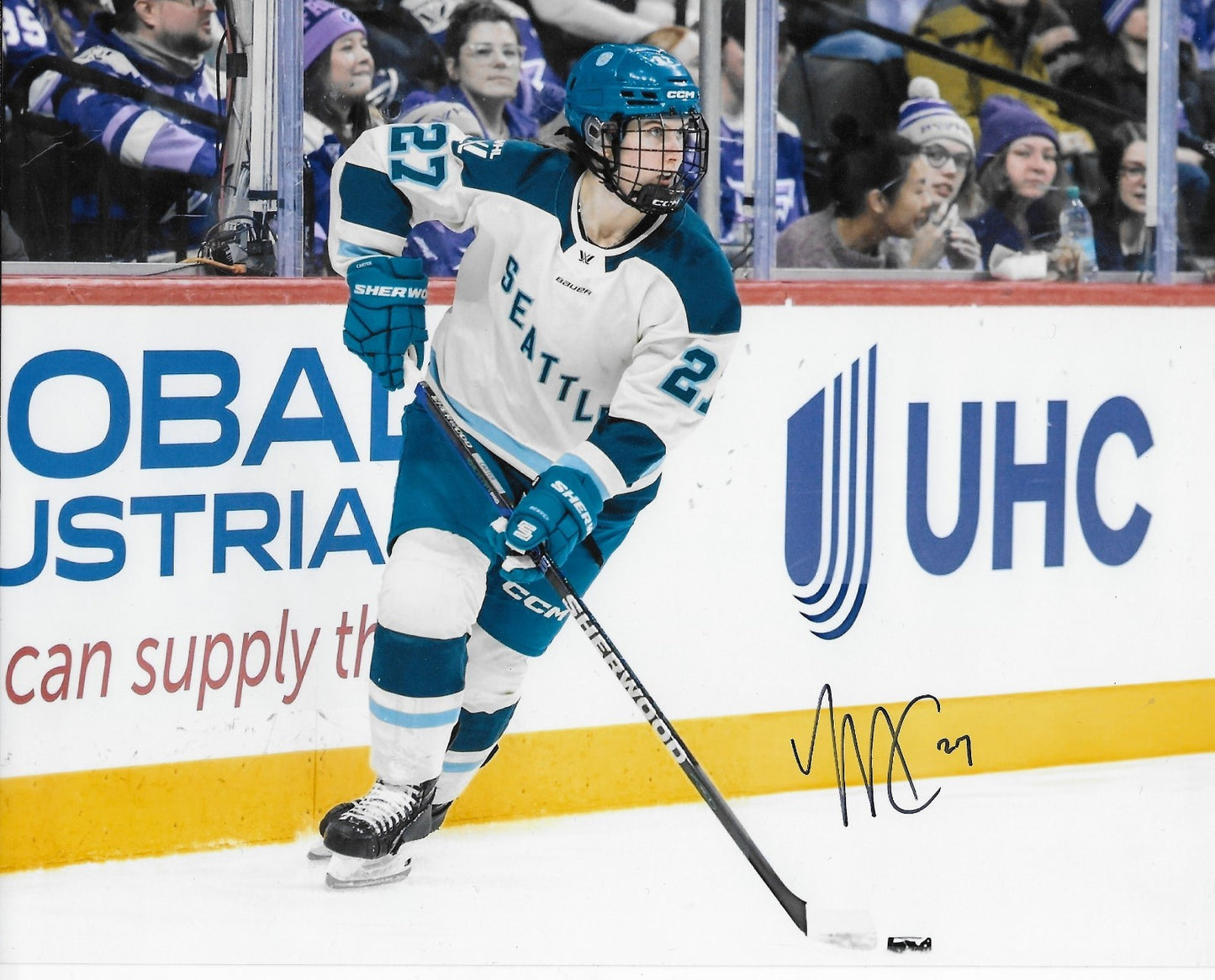 Signed Megan Carter Seattle Torrent PWHL Womens Hockey 8x10 Photo #1 Original