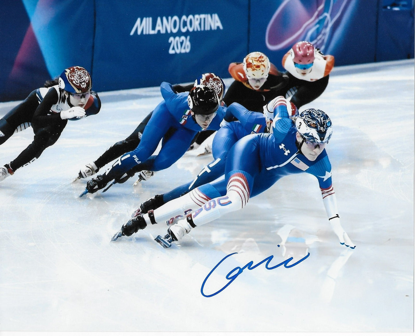 Signed Corinne Stoddard 2026 Milano Olympics Speed Skating 8x10 Photo 1 Original