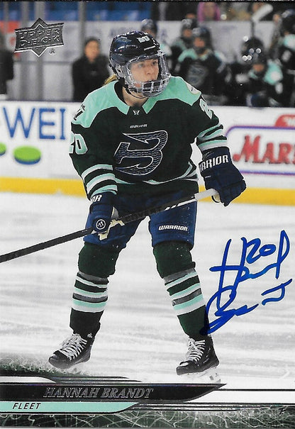 Signed Hannah Brandt PWHL 24/25 UD Boston Fleet Autographed Card #1 Original
