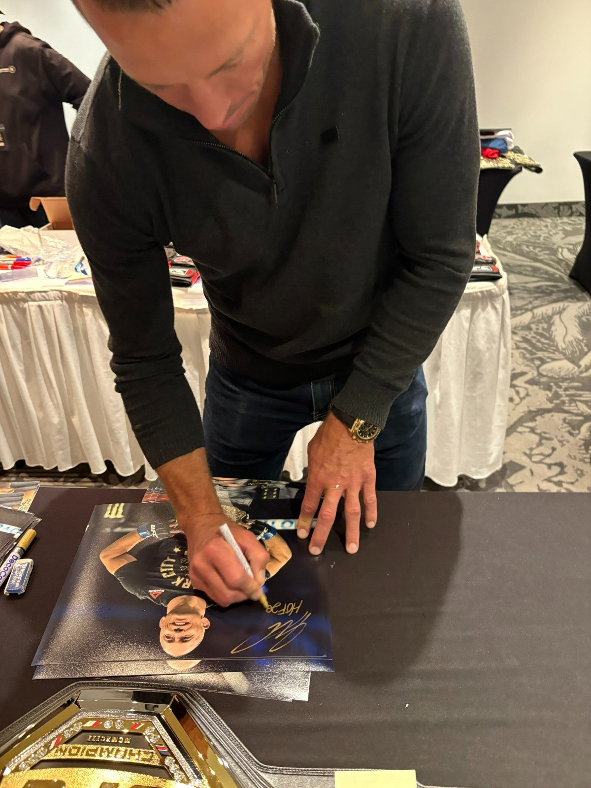 Signed Georges St Pierre UFC Autographed 8x10 Photo #2 with JSA Private Signing