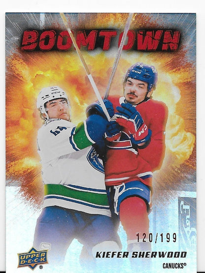 Kiefer Sherwood Vancouver Canucks UD S2 2025-26  Boomtown 120/199 Card BT-12