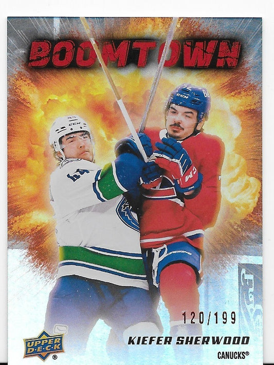 Kiefer Sherwood Vancouver Canucks UD S2 2025-26  Boomtown 120/199 Card BT-12